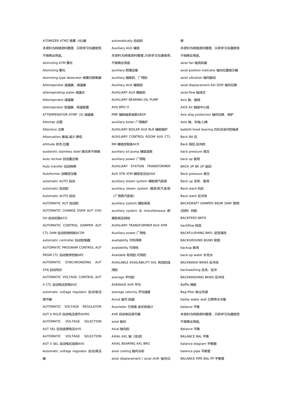 热能与动力工程专业英语词汇大全_第3页