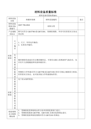 热镀锌角钢技术标准