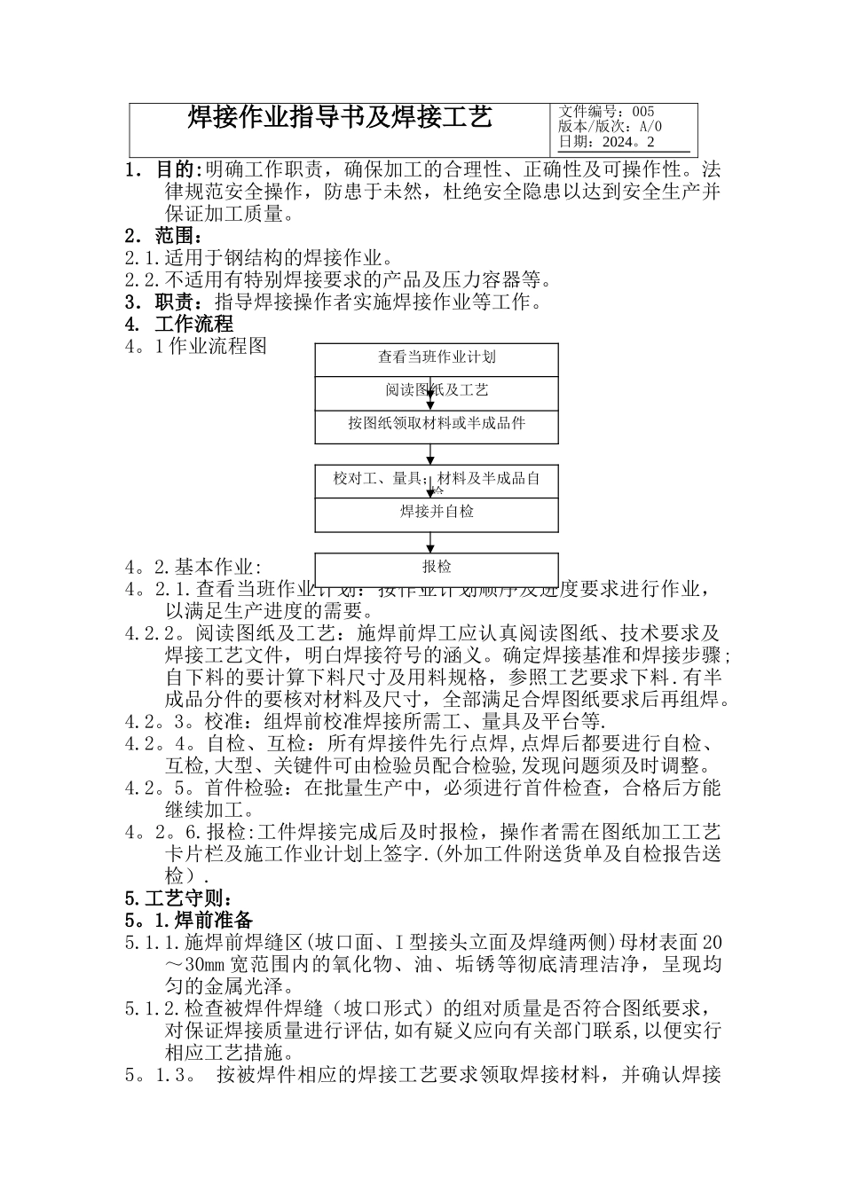 焊接作业指导书及焊接工艺_第1页