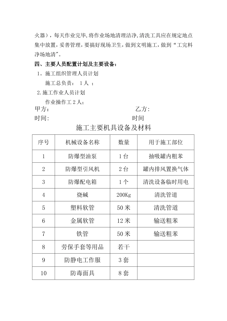 焦油罐区管道清洗安全措施和施工方案_第3页