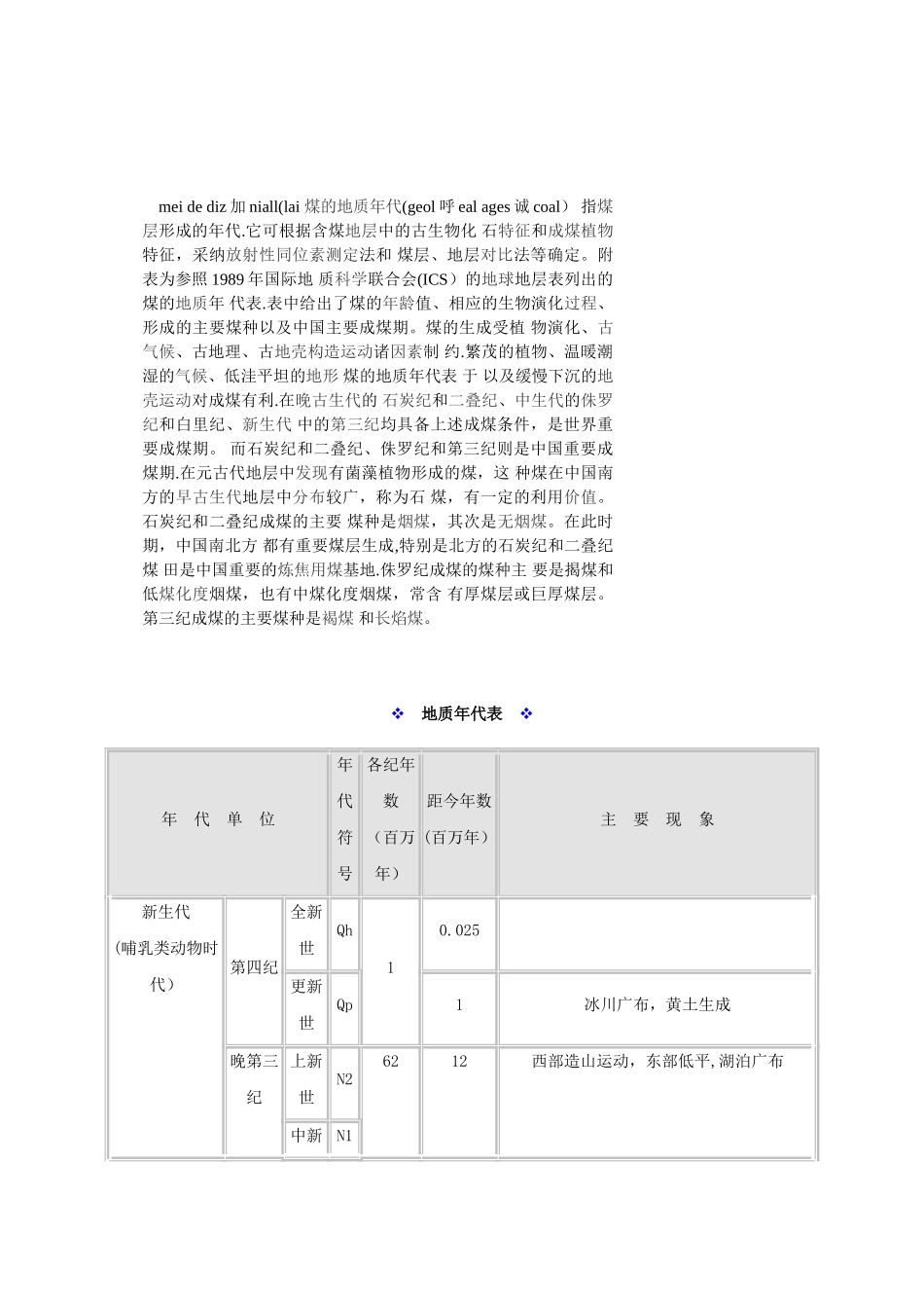 煤的形成齐全的地质年代表_第3页