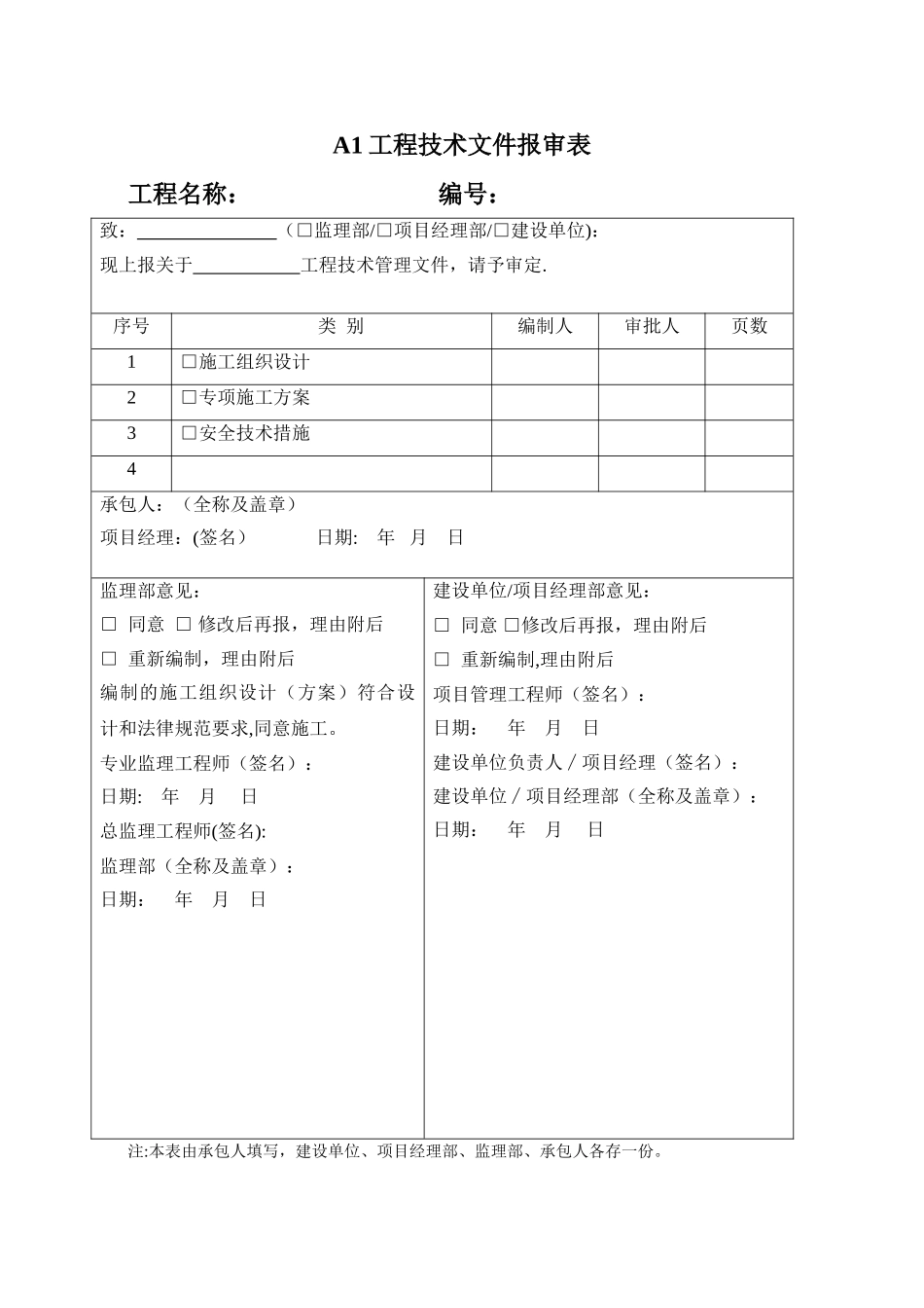 煤矿井巷工程施工资料表格_第1页