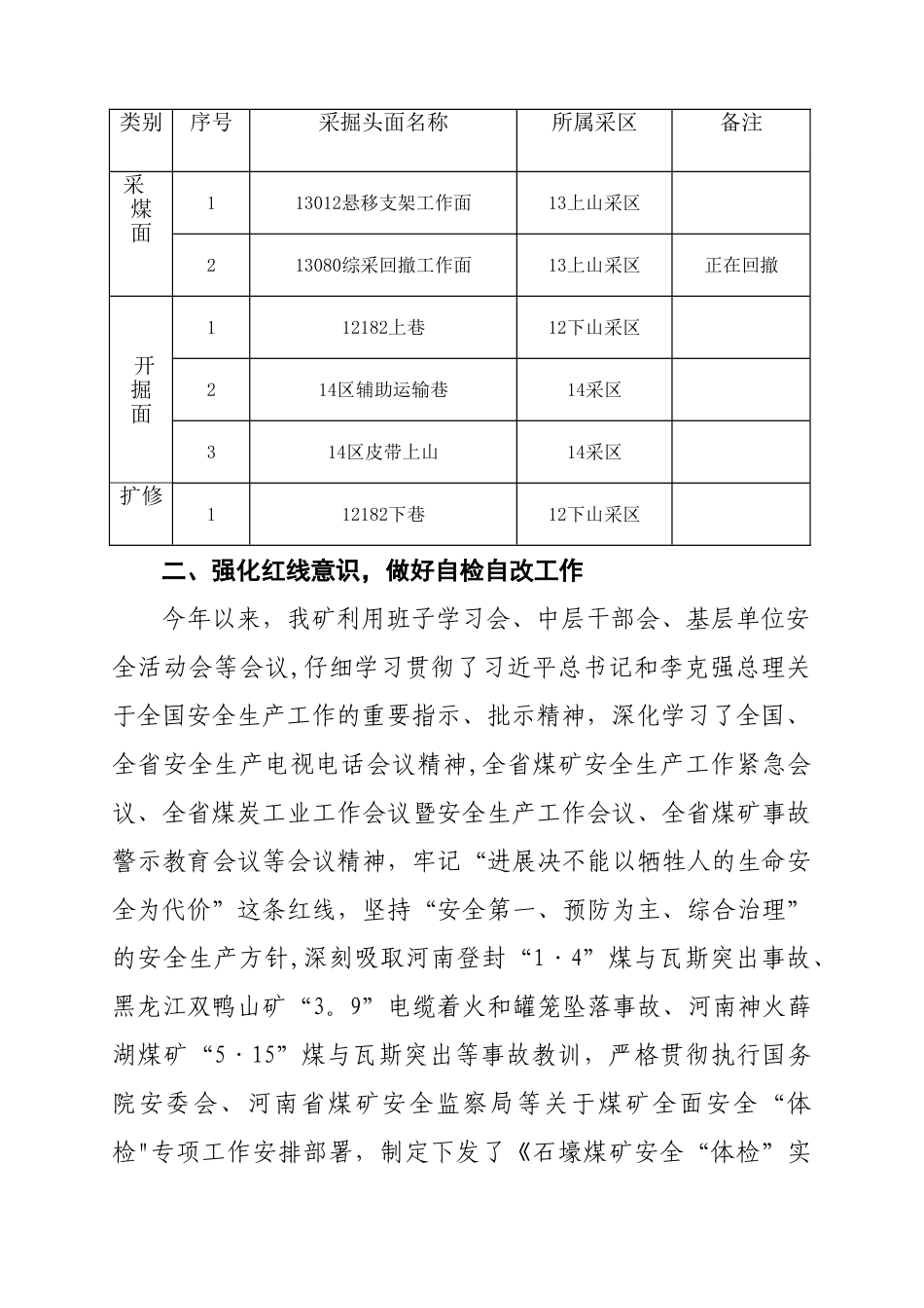 煤矿安全体检工作汇报材料4_第2页