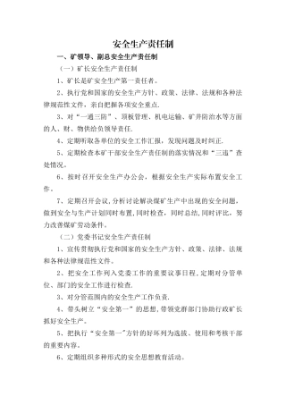 煤矿安全生产责任制1
