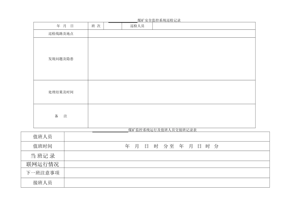 煤矿安全监控各种表格_第3页