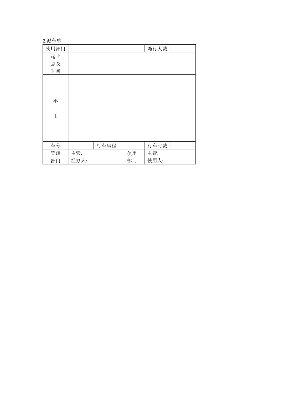 2025年办公室管理制度企业车辆管理全套表格_第2页