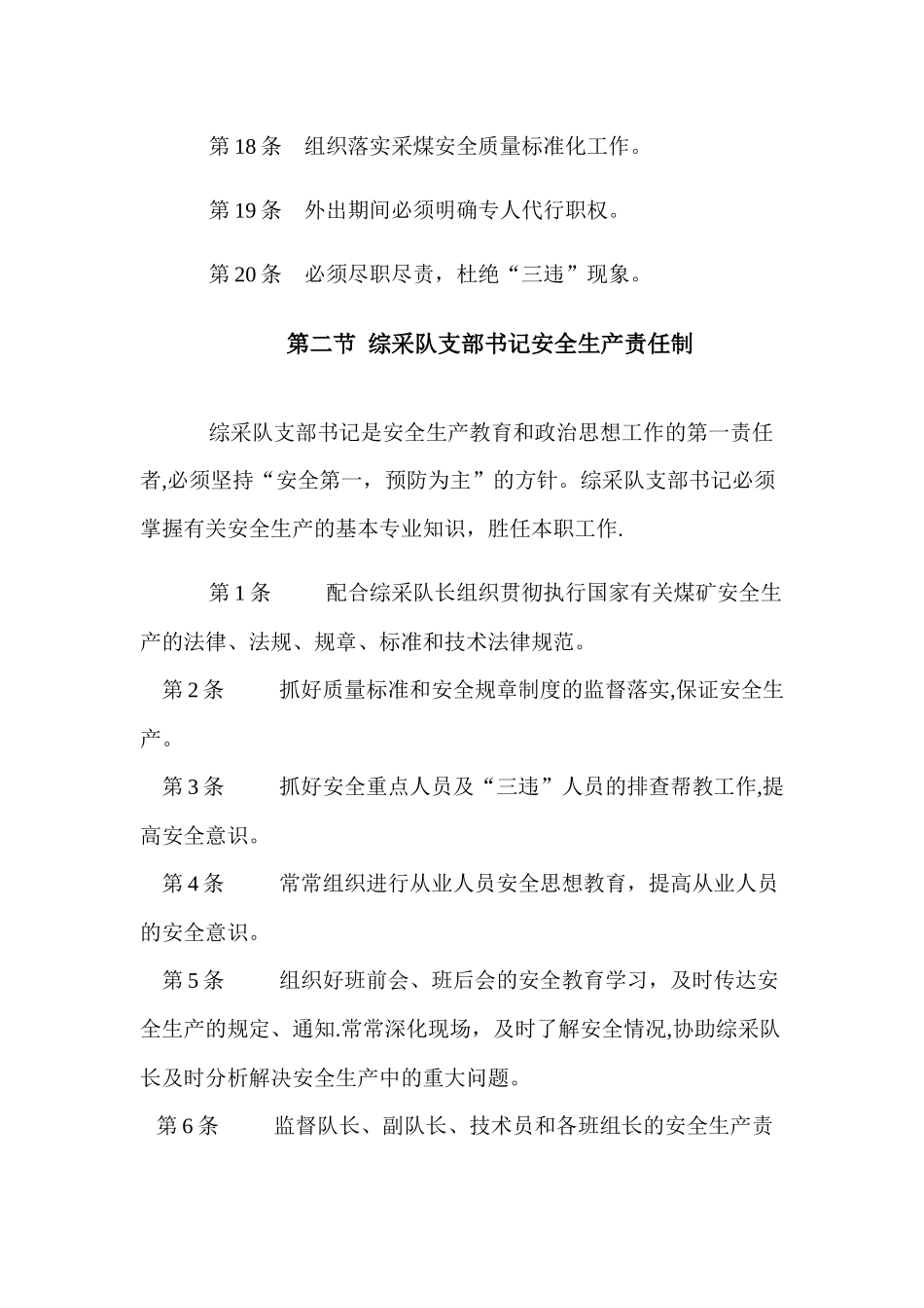 煤矿队组安全生产责任制-各岗位_第3页