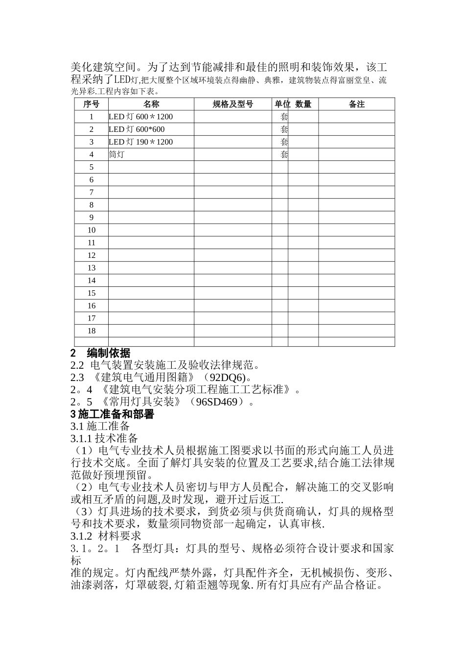 照明灯具安装施工方案_第2页