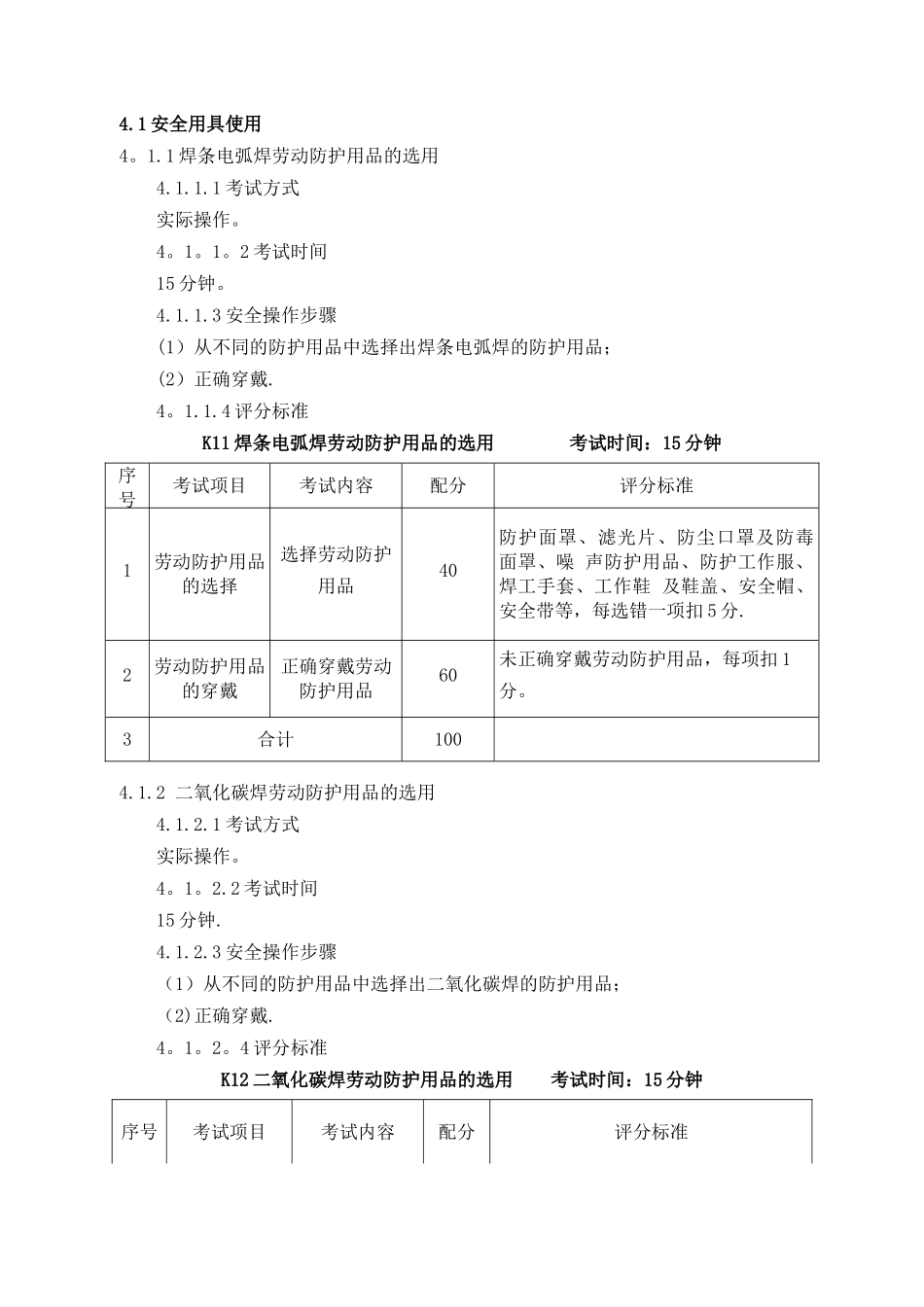 熔化焊接与热切割作业安全技术实际操作考试标准_第2页