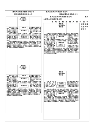 燃料油安全卡
