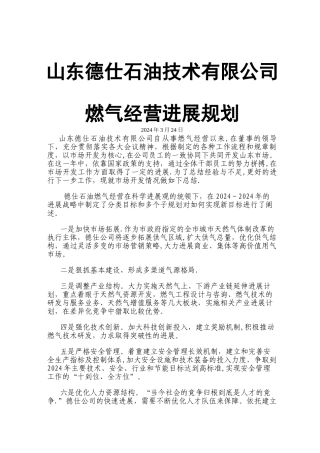 燃气企业经营发展规划