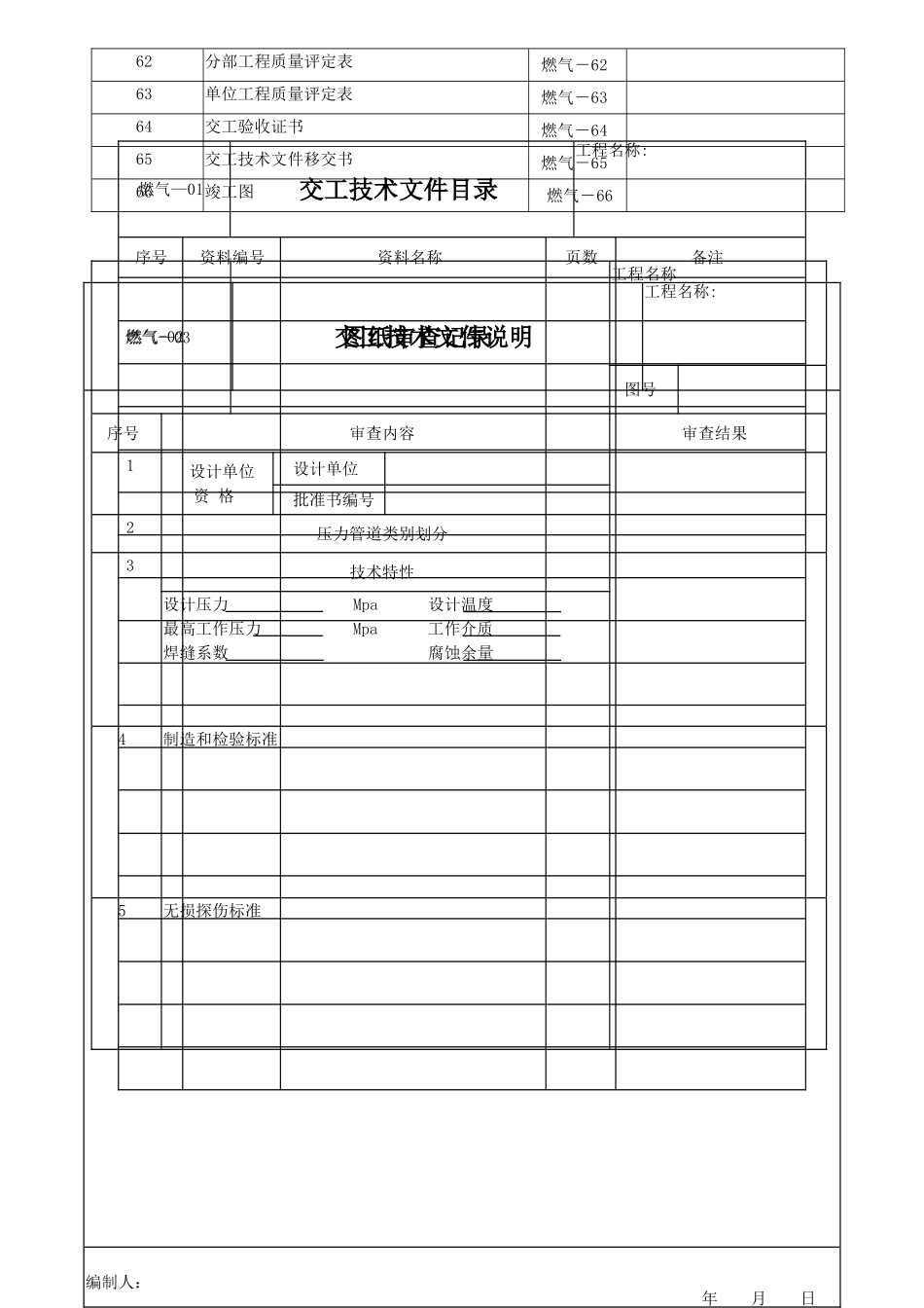 燃气管道施工交工验收表_第2页