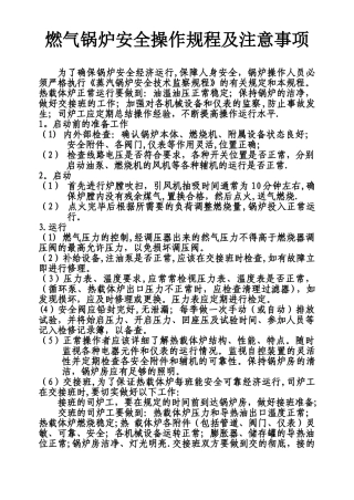 燃气锅炉安全操作规程51121