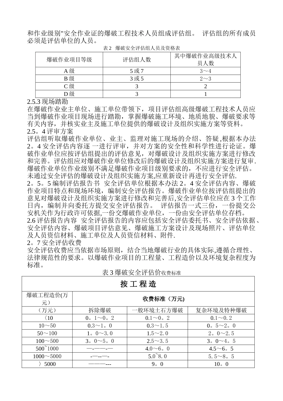 爆破安全监理、评估收费标准_第2页