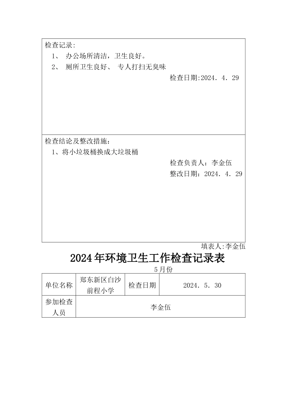 爱国卫生工作检查记录表_第3页