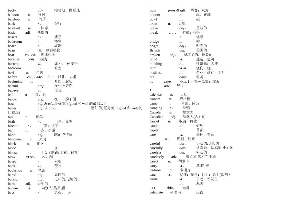 牛津初中英语四会词汇表_第2页