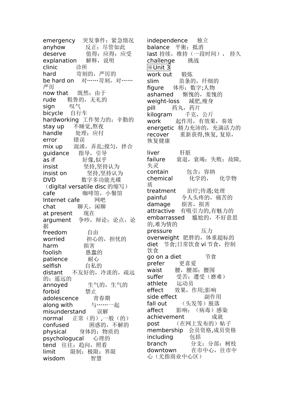 牛津高中英语模块1-5单词表_第2页