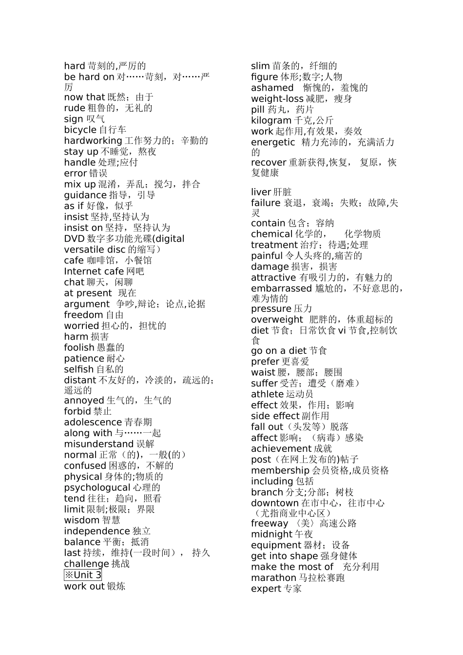 牛津高中英语模块一到模块十单词表_第3页