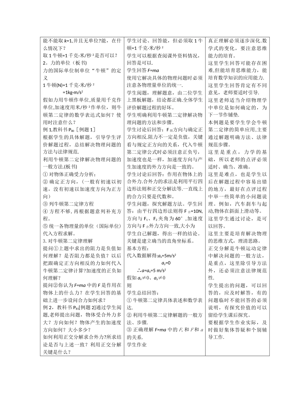 牛顿第二定律教案_第2页