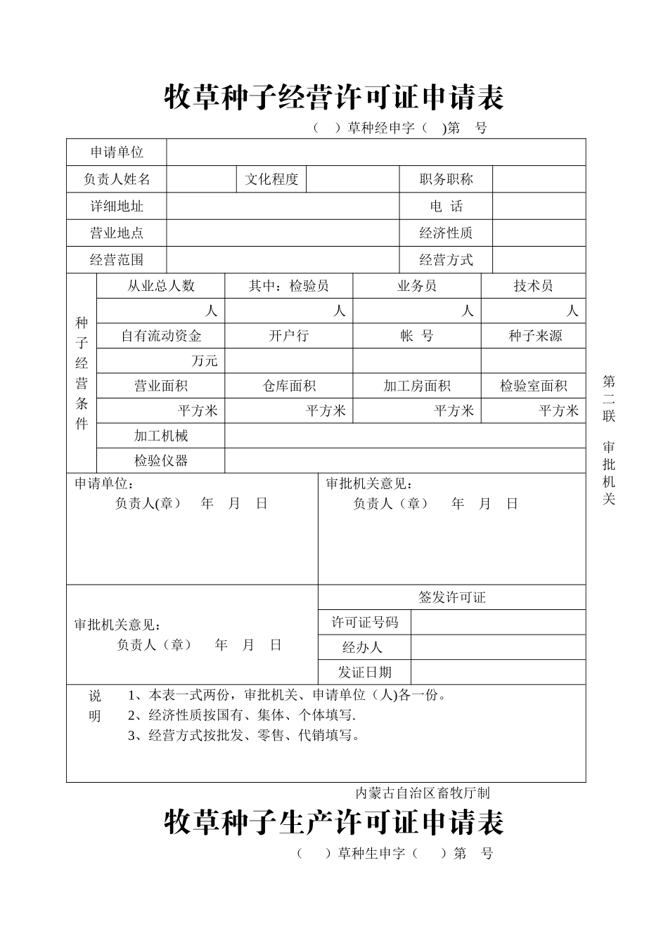 牧草种子经营许可证审批表_第1页