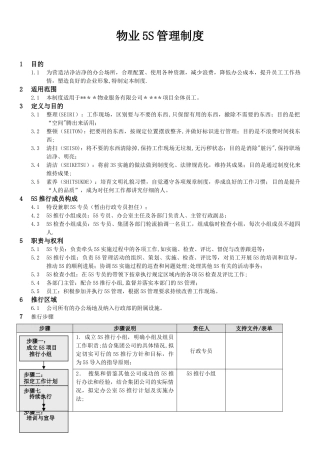 物业5S管理制度