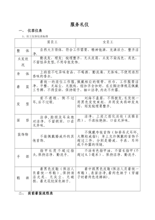 物业企业服务礼仪标准和制度