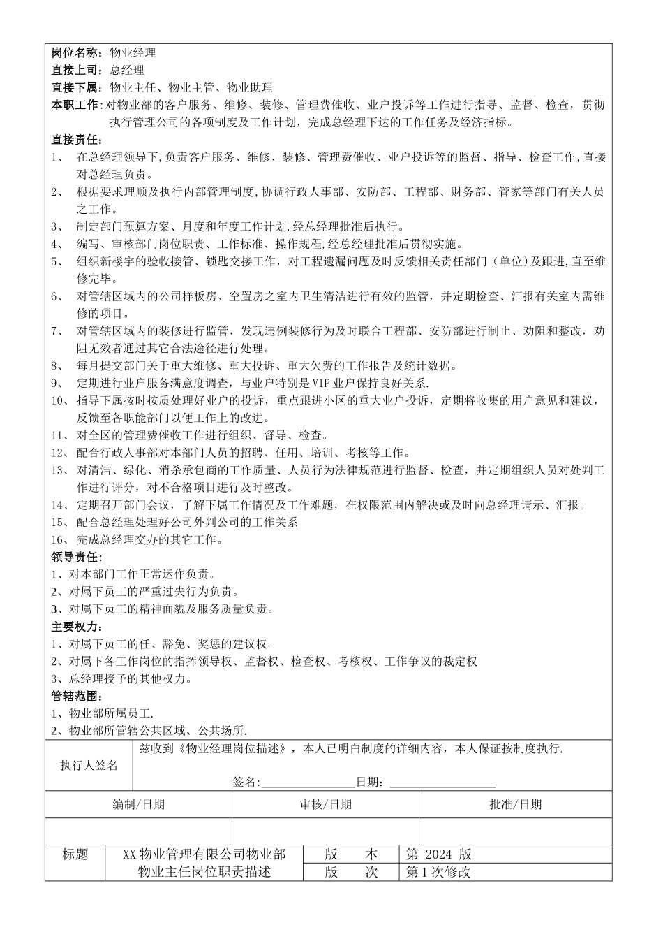 物业公司各部门岗位职责_第3页