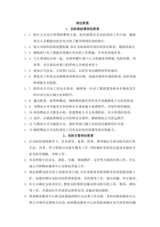 物业公司安防部各岗位职责.答案