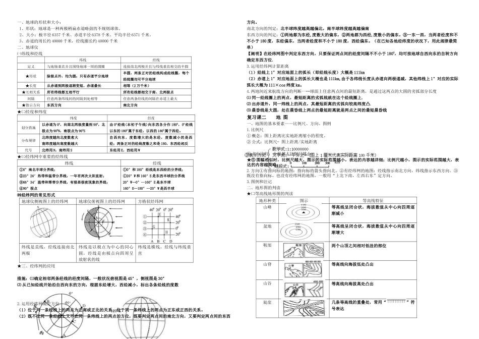 2025年人教高一地理必修一知识点总结最全面最详尽_第1页