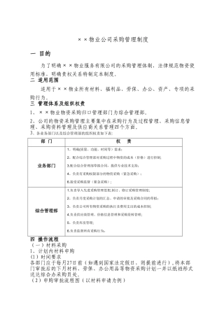 物业公司材料采购管理规定