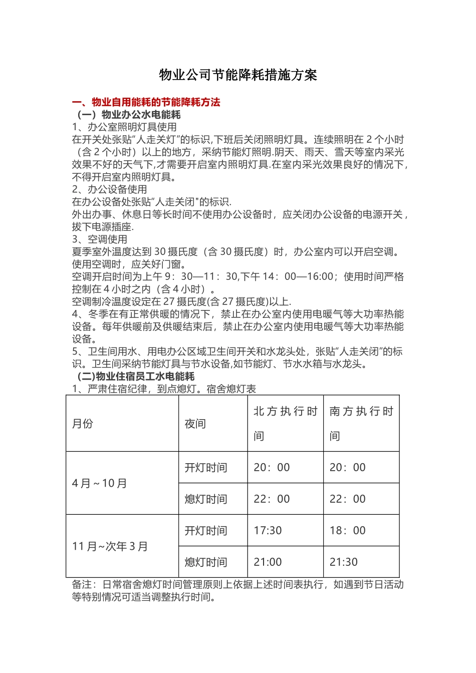 物业公司节能降耗措施方案_第1页