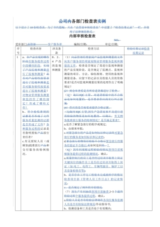 物业内审检查表