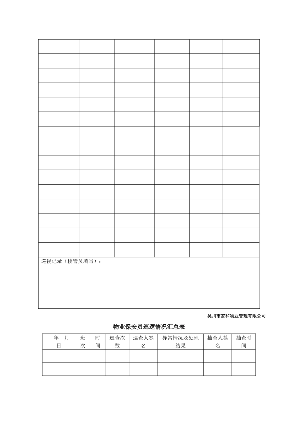 物业安全管理表格_第3页