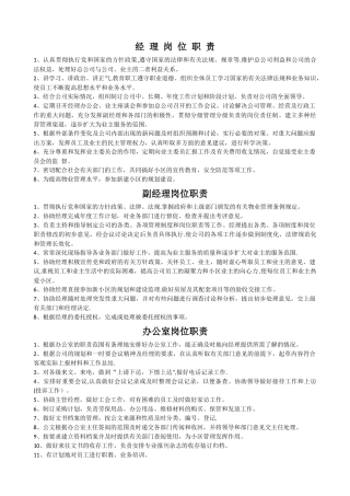 物业岗位职责汇总