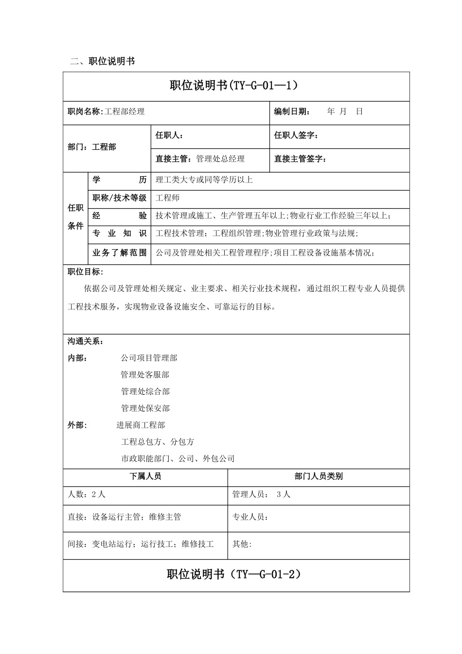 物业工程部职位说明书-_第3页