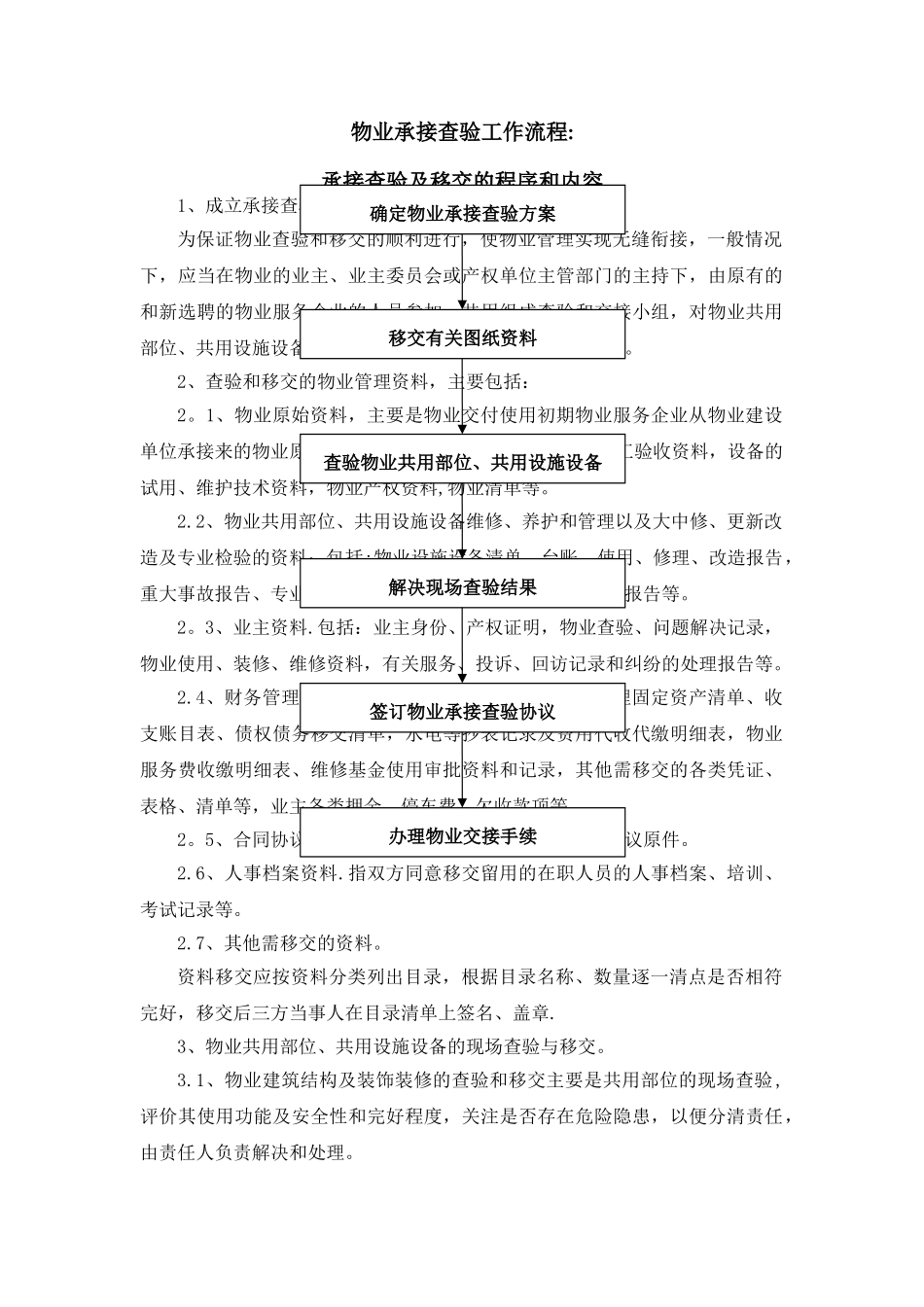 物业承接查验工作流程_第1页