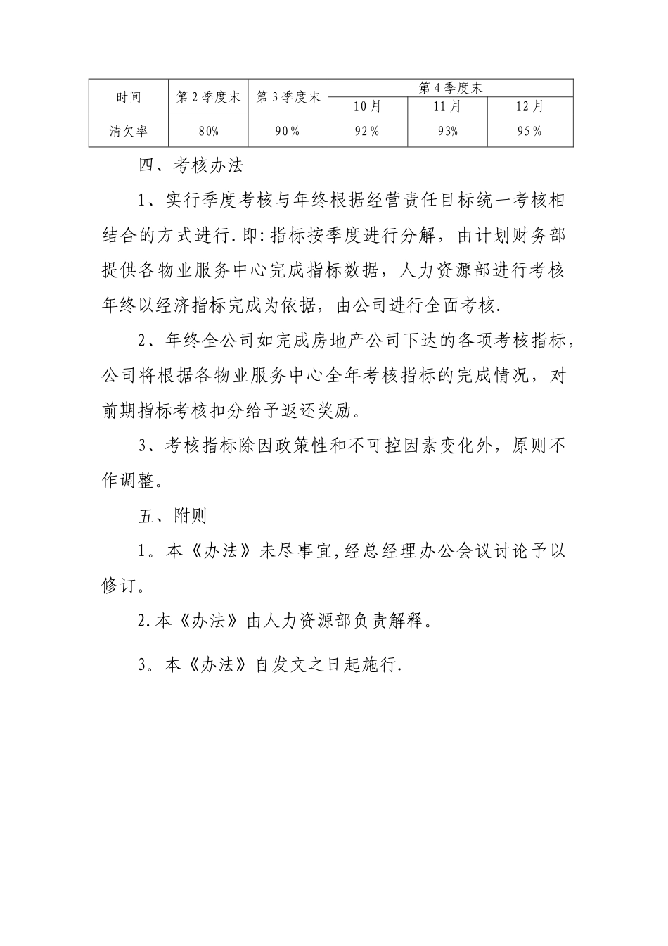 物业收费率与绩效考核挂钩管理办法_第2页