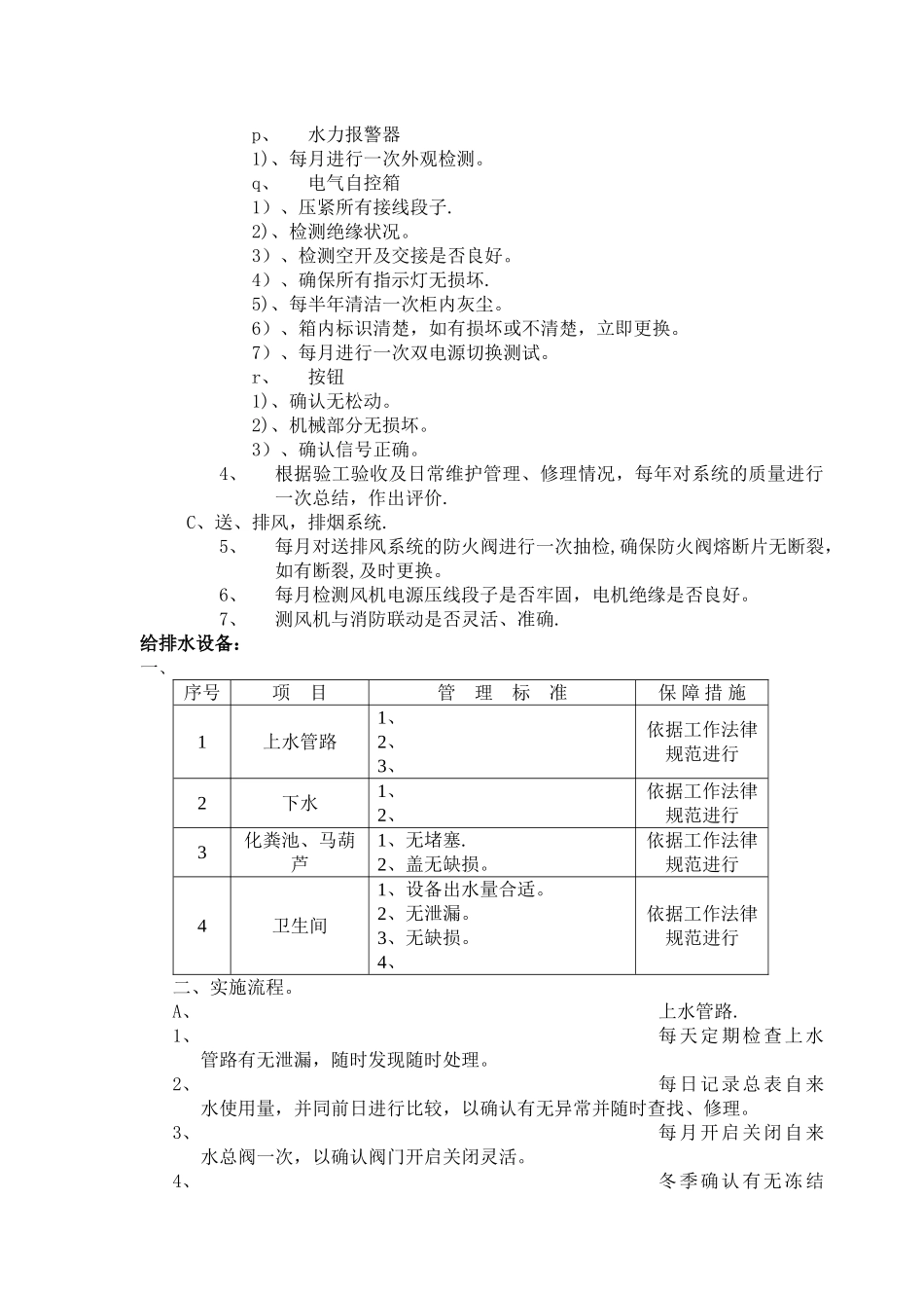 物业服务中心工程设备运行、维修工作方案_第3页