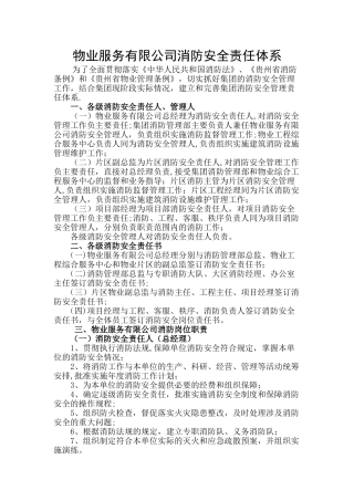 物业服务有限公司消防安全责任体系