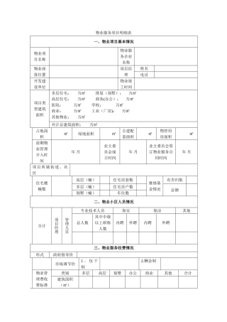 物业服务项目明细表