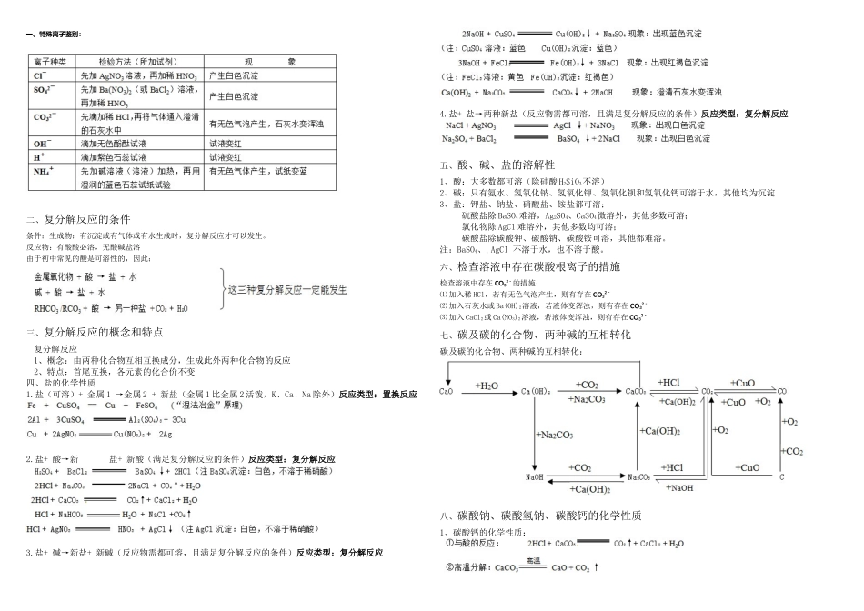 2025年初三化学溶液知识点复习_第1页