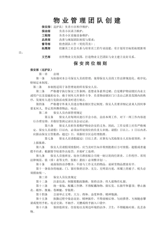 物业管理团队创建