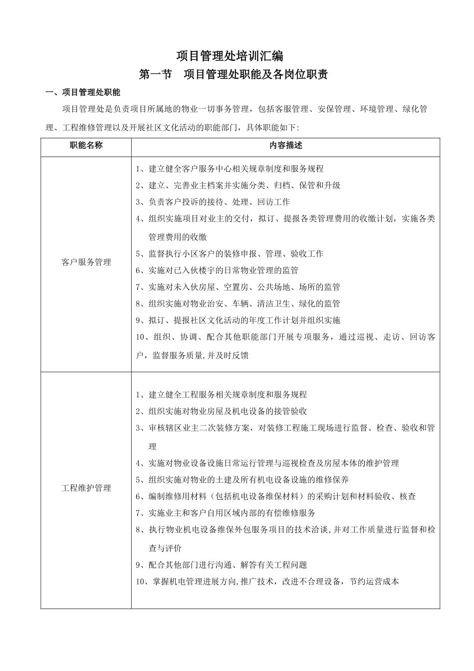 物业管理处培训资料拟定_第1页