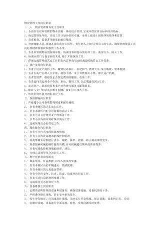 物业管理工作岗位职责