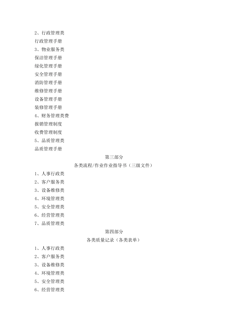 物业管理有限公司体系文件架构_第2页