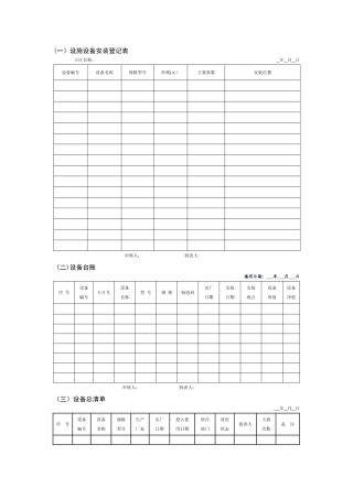 物业设备登记表