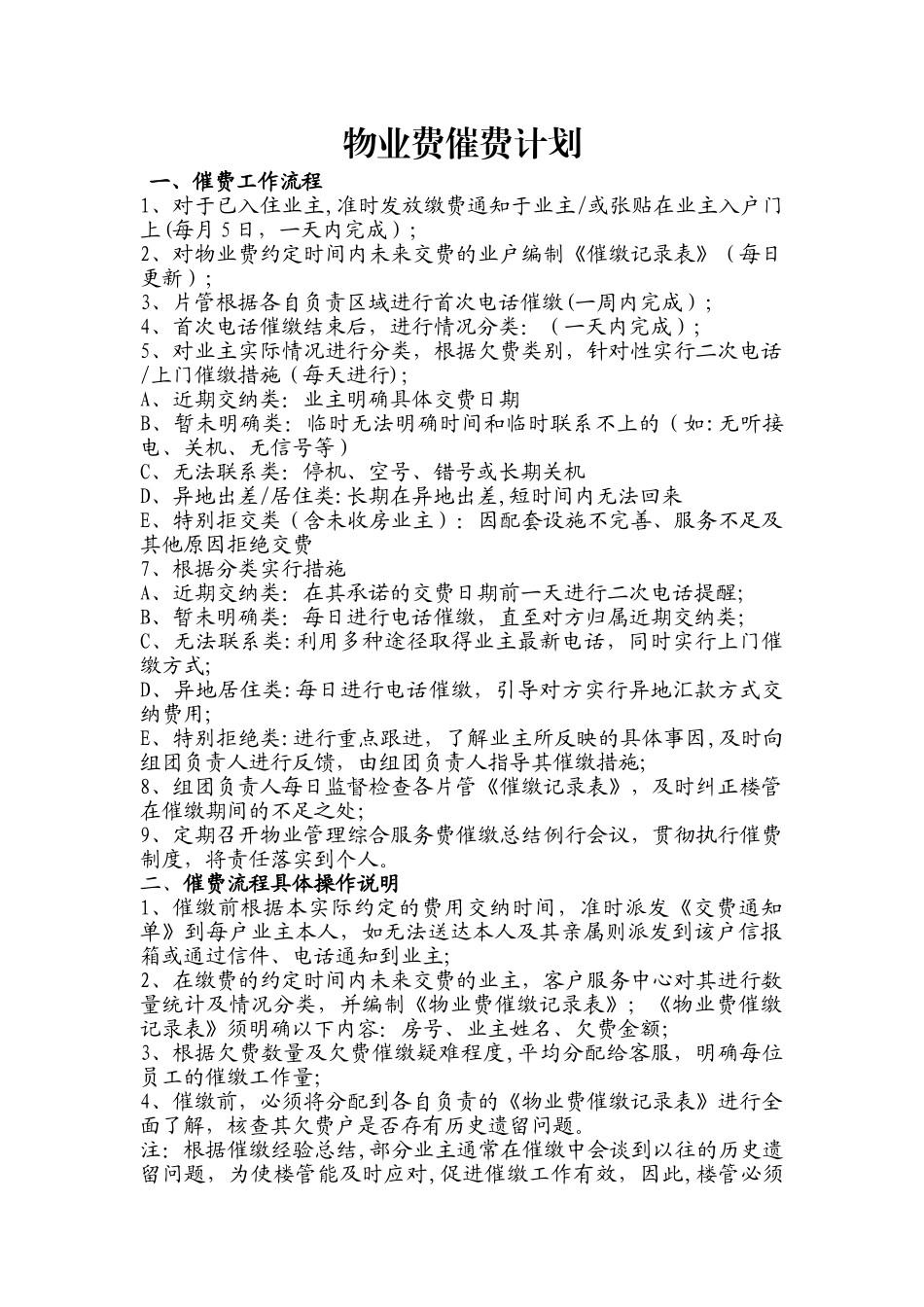 物业费催费流程_第1页