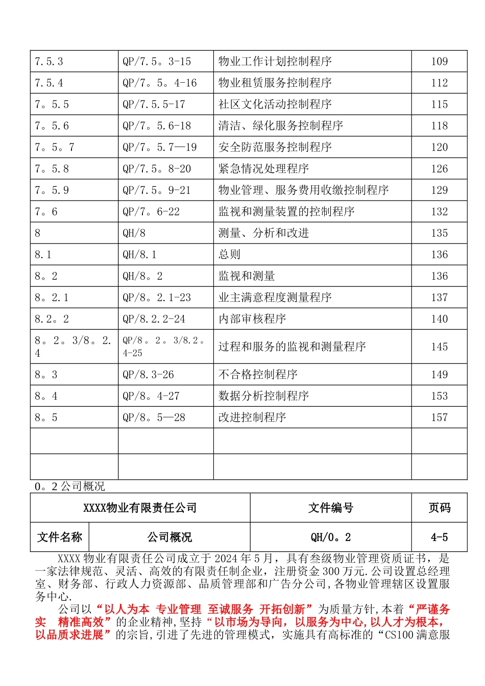 物业质量管理体系文件_第3页