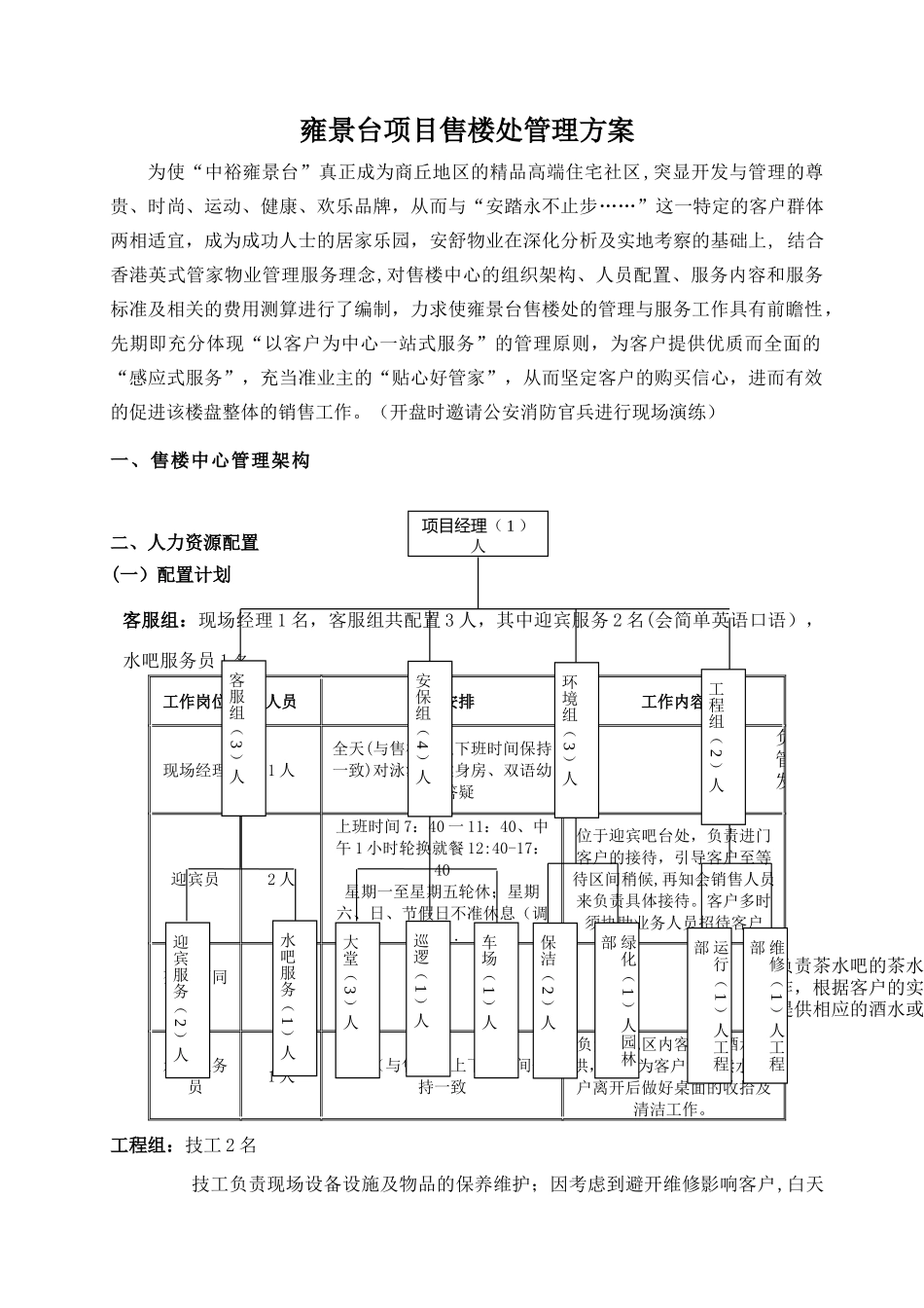 物业项目售楼处管理方案_第1页