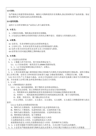 物料先进先出管理规范